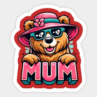 Mothers Day T-Shirt, Mother Bear, My Mum is the best Sticker